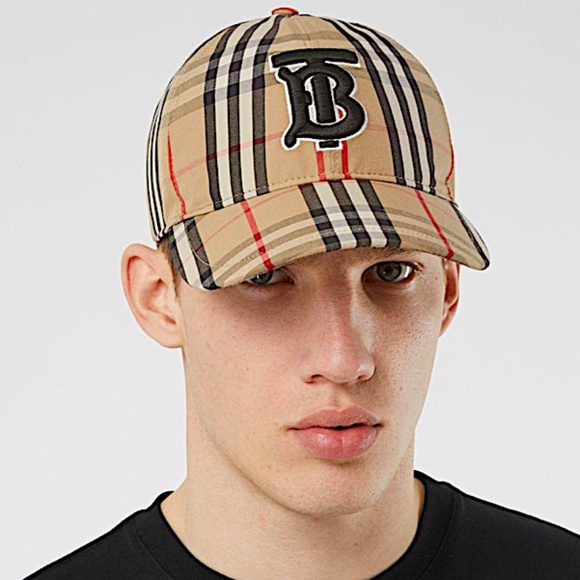 BURBERRY MONOGRAM MOTIF VINTAGE CHECK COTTON BASEBALL CAP - Picture 3 of 9